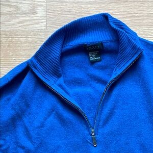 Forte Cashmere Blue Zip Up Sweater